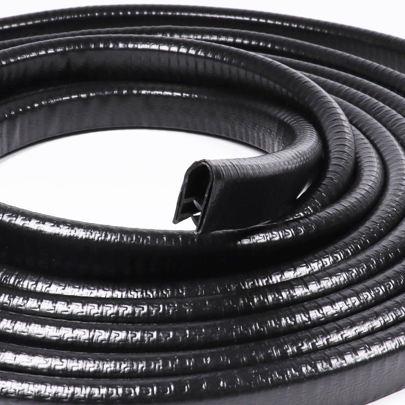 Car Elements Black Edge Trim U-Channel Rubber Weatherstrip with Metal 1/2" X 3/8" - Fit Gap 3/64" to1/4 Car Door Edge Sealing Strip, PVC Weather Stripping Metal Edge Protector - 15Foot - Image 1